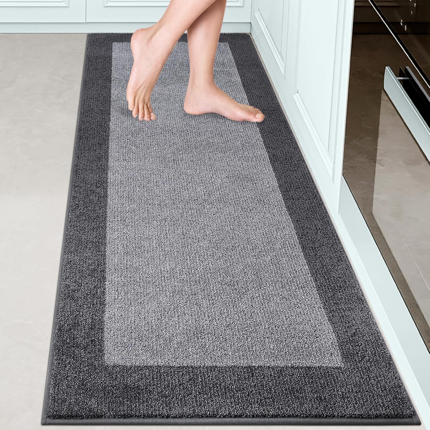 Machine Washable Kitchen Rug 24in x 72in, Non Slip Mat for Floors