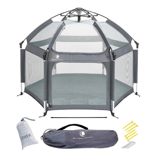 Foldable Baby Playpen with Canopy & Mosquito Net