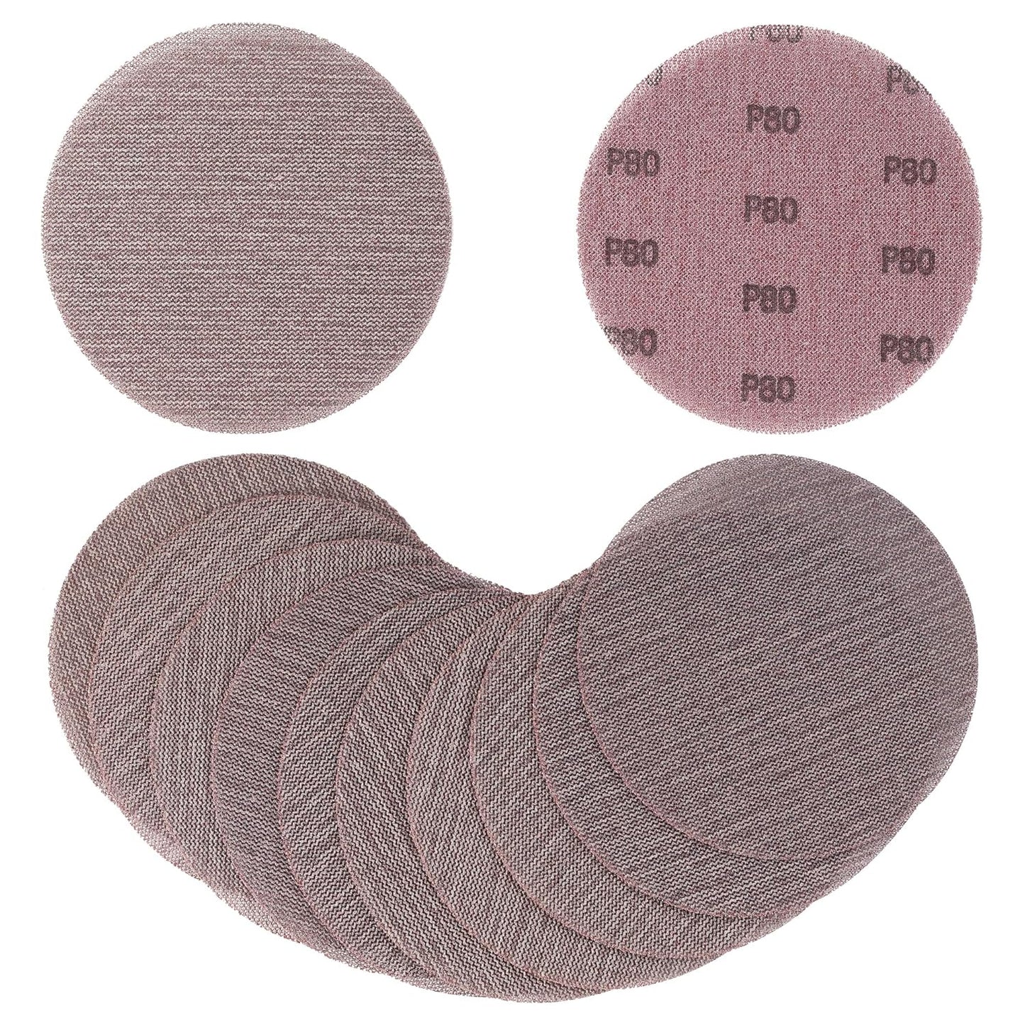35PCS 80 Grit Mesh Sanding Discs for Dust-Free Wood Sanding