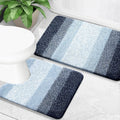 OLANLY Bathroom Rug Set 2 Piece Dark Blue - Soft, Absorbent Bath Mats