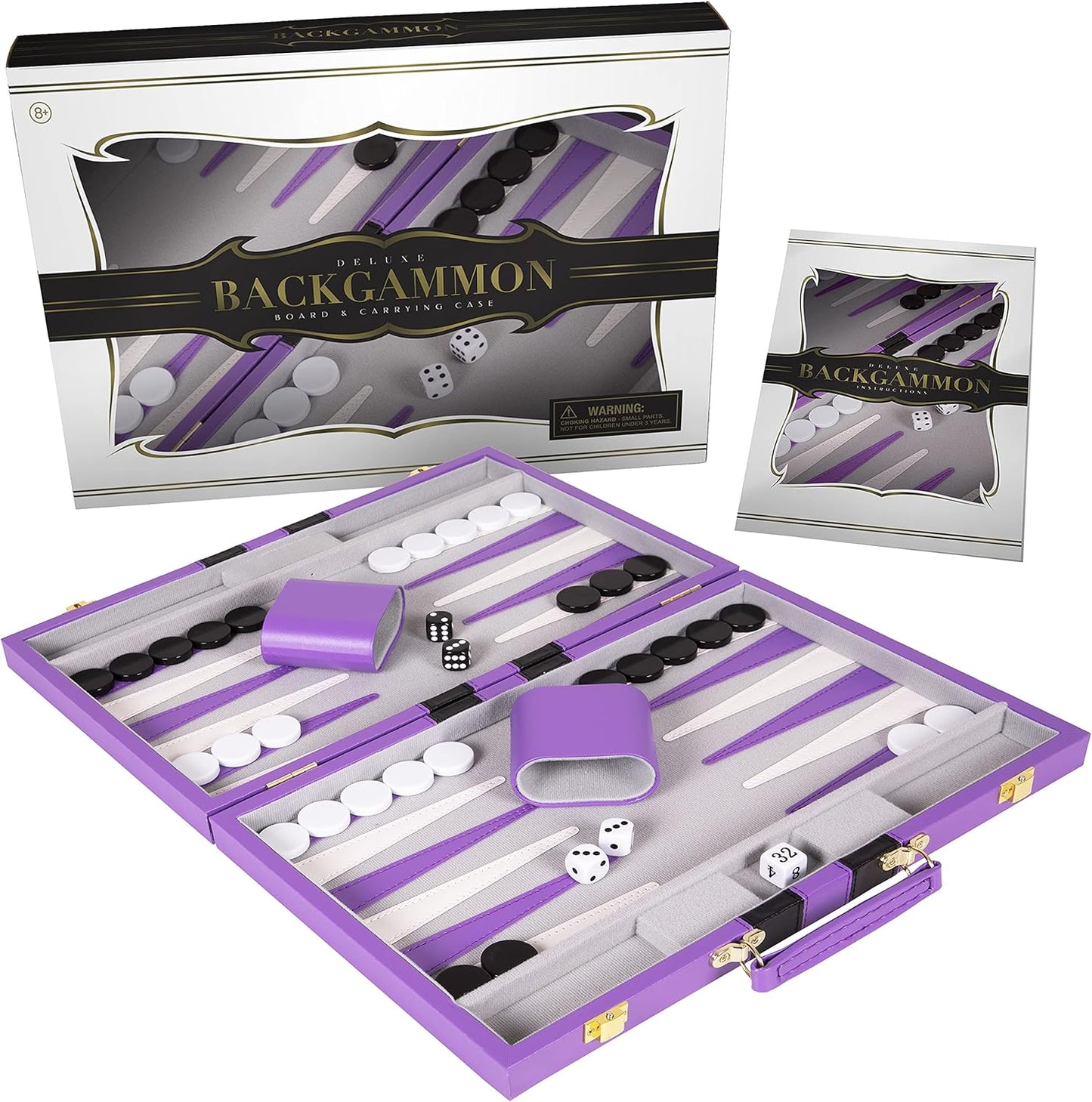 Backgammon Set 15 in - Classic Board Game for All Ages