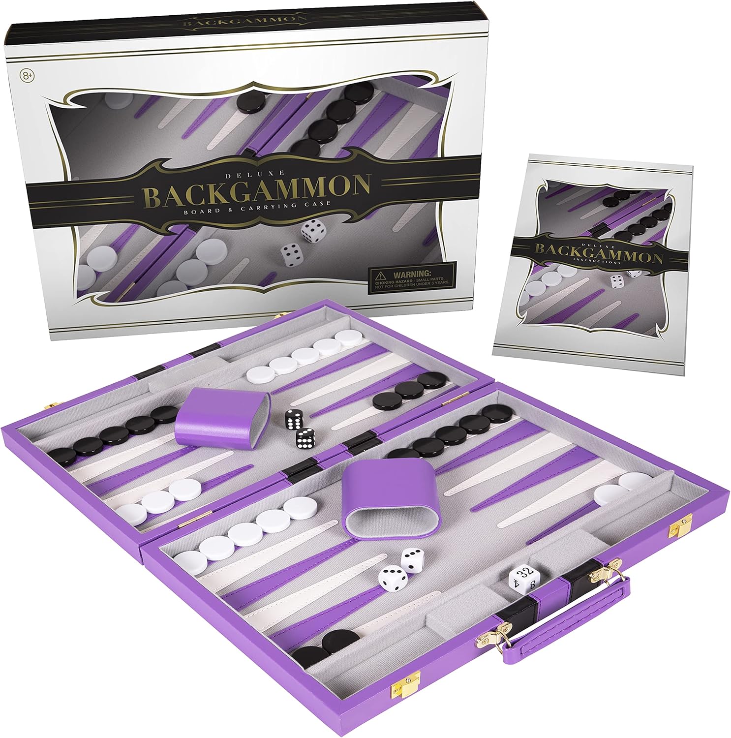 Backgammon Set 15 in - Classic Board Game for All Ages