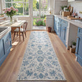 jinchan Runner Rug 3x8 Vintage-Inspired Floral - Low-Pile Non-Slip