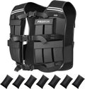 Adjustable Weighted Vest 44LB/22LB - Removable Sand Packs for Training