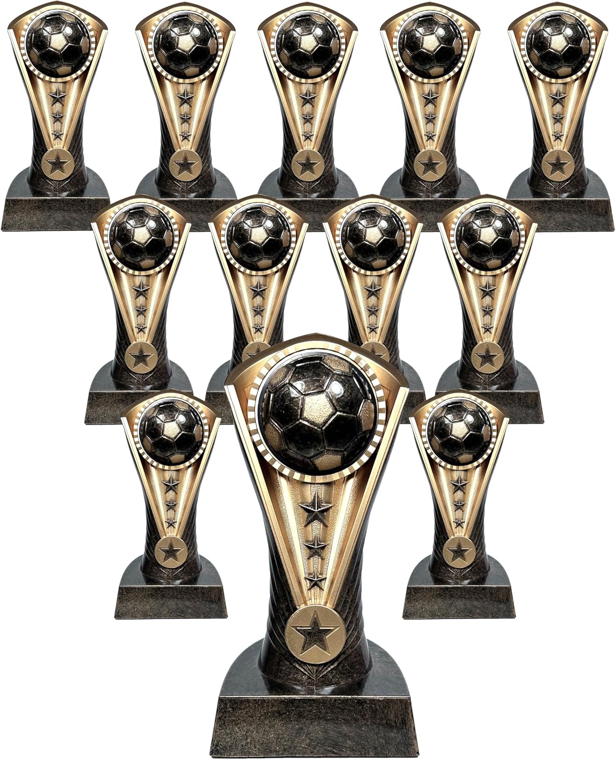 Engraved or Blank Soccer Trophies Pack of 12, 6.5 Inch Awards