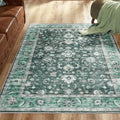 WITSHOCK 5x8 Area Rug Forest Green - Machine Washable, Non-Slip