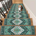 Stair Treads 15 Pack 8in x 30in Teal - Non-Slip Washable Carpet