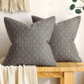 MIULEE Decorative Burlap Linen Euro Sham Pillow Covers 24x24 in