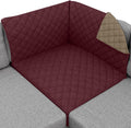 Burgundy Tan Sectional Couch Slip Cover - 30x30 in Seat Protection