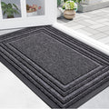 Front Door Mat 47x32 Silver Grey - Non-Slip Indoor Outdoor Dirt