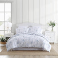 Laura Ashley Norah Solid White Queen Comforter Set - Reversible