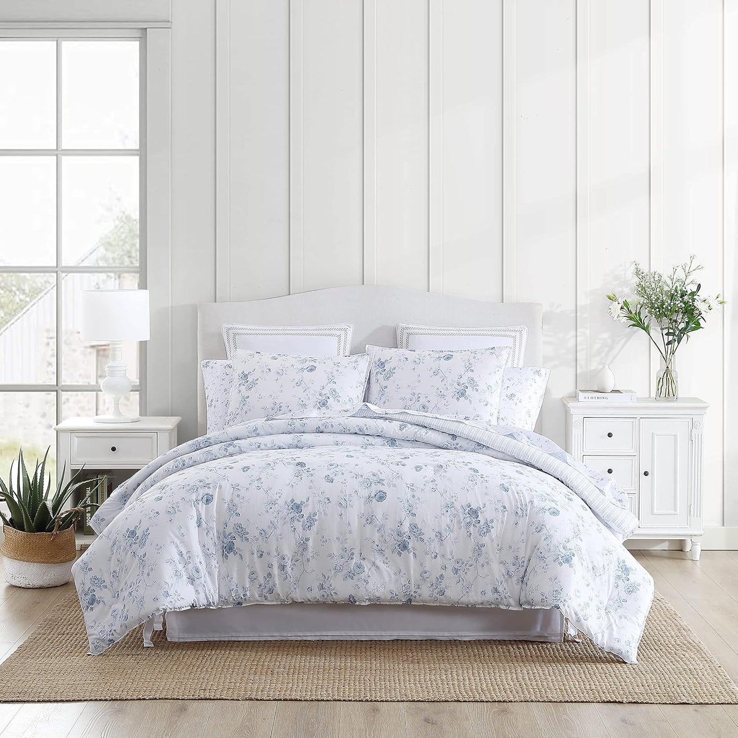 Reversible Queen Comforter Set by Laura Ashley for Farmhouse Style
