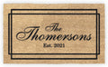 Personalized Last Name Coir Coconut Husk Doormat 24x36 - Durable