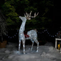 50 in Mesh Holiday Reindeer Lawn Decoration - Pre-Lit Cool White