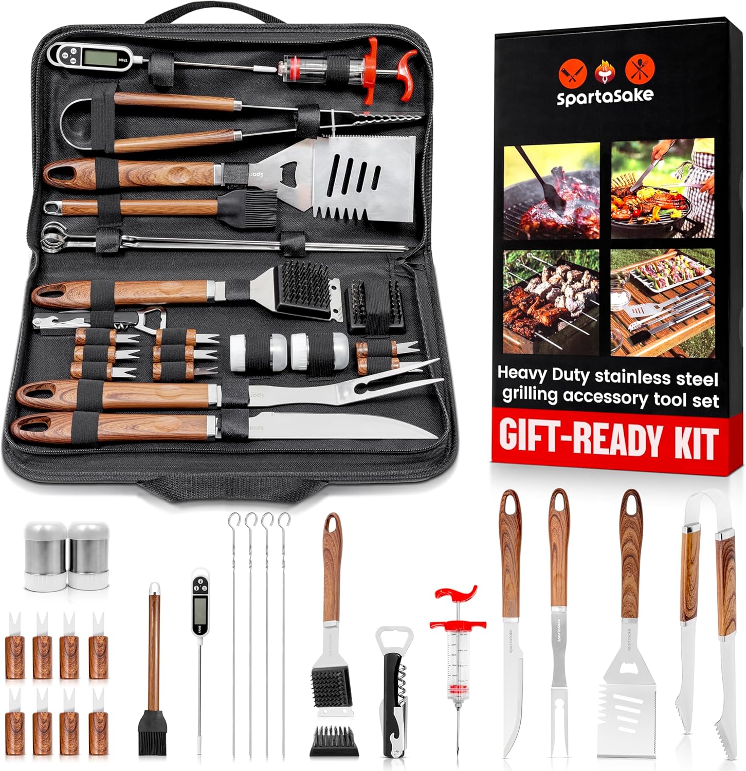 SpartaSake BBQ Grilling Accessories Set for Perfect Grilling