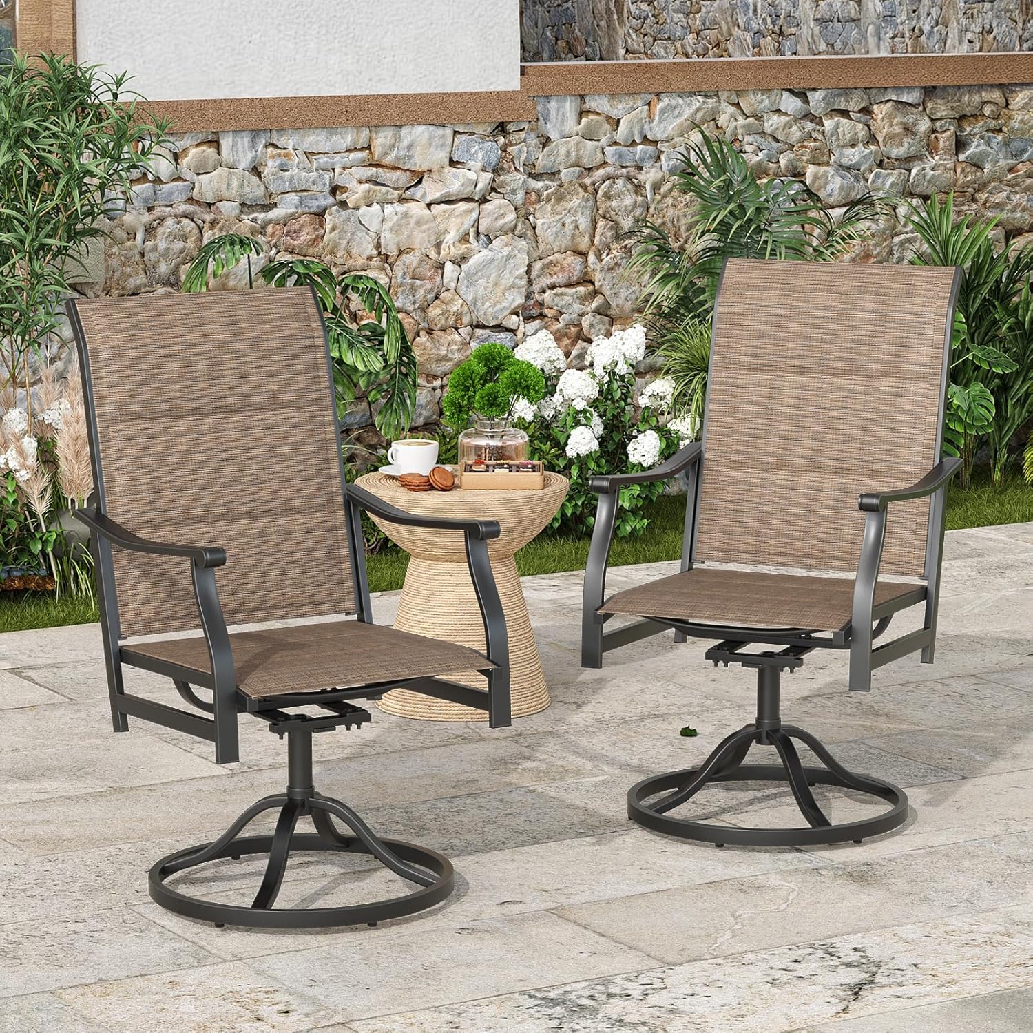 Soohow Patio Dining Chairs Set of 2 for Outdoor Comfort
