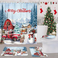 Fayoo Snowman Shower Curtain Set - Festive Bathroom Decor