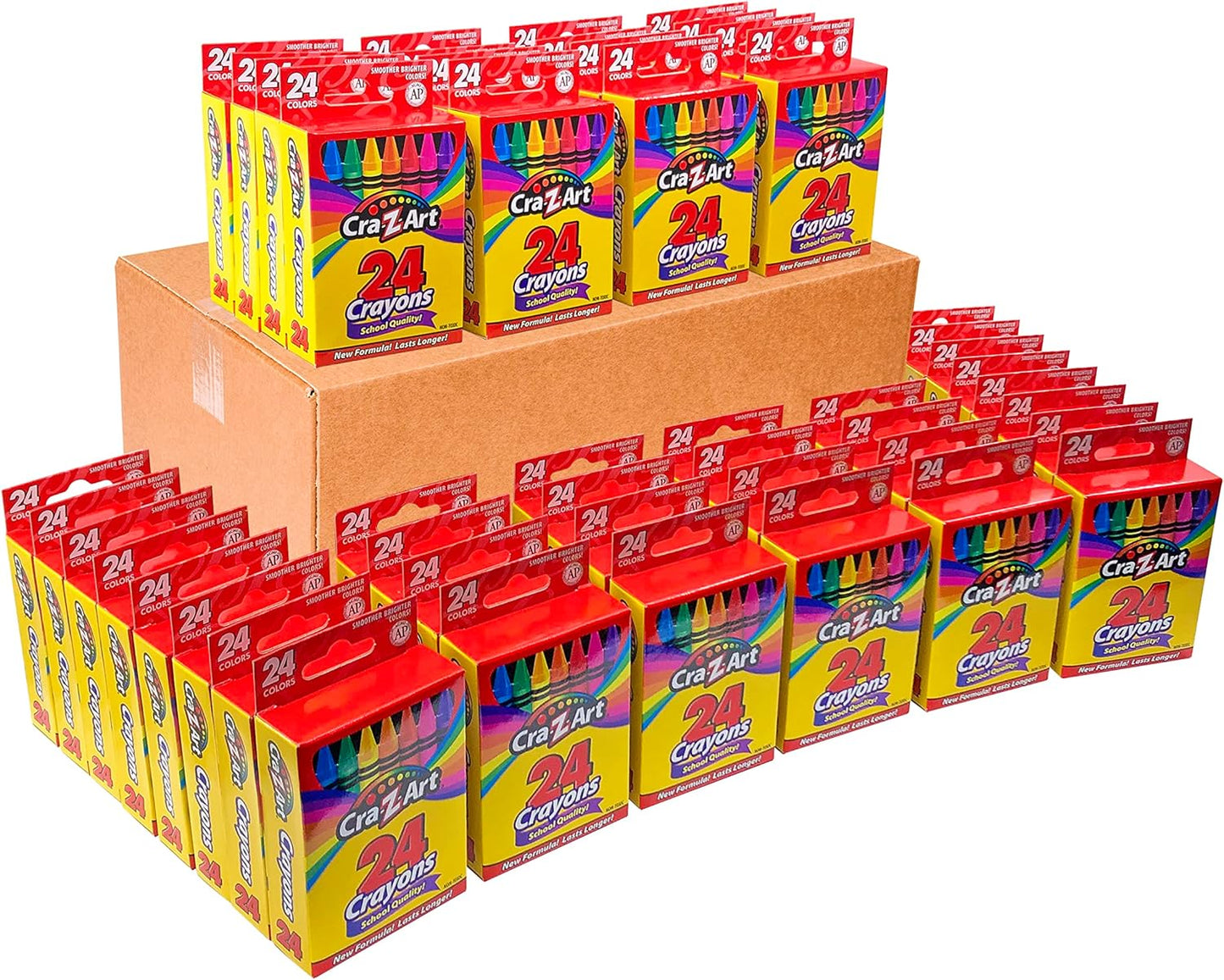 Cra-Z-Art Crayons Bulk Pack for School Supplies - 48 Boxes