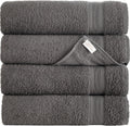 Quick-Dry Turkish Cotton Bath Towels 27in x 54in Set of 4 - Grey