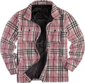 Mens Fleece Jacket Sherpa Lined Buffalo Plaid Zip Up - Warm Fall Coat