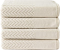 Texere 100% Organic Cotton Jacquard 650 GSM Cable Bath Towels - 4 Pack