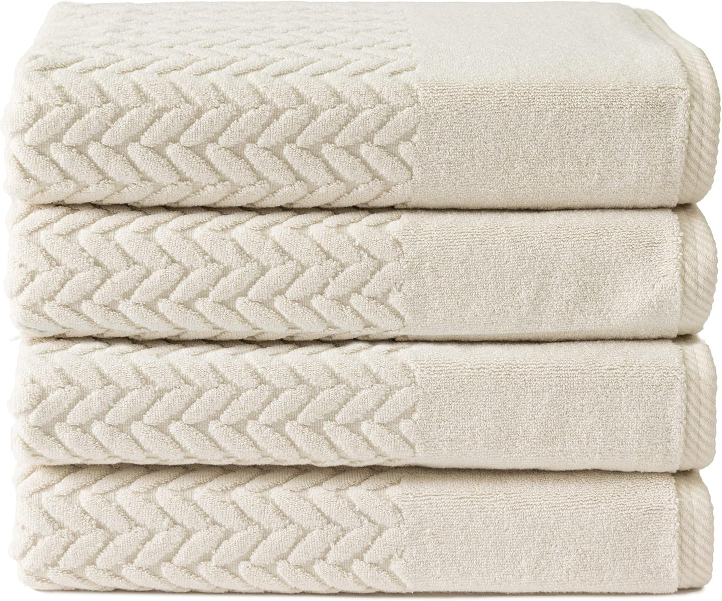 Texere 100% Organic Cotton Jacquard Bath Towel Set - Plush & Absorbent