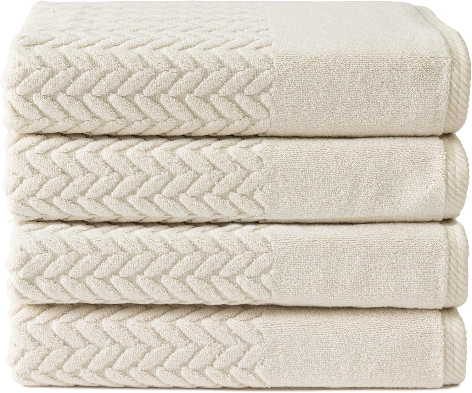 Texere 100% Organic Cotton Jacquard Bath Towel Set - Plush & Absorbent