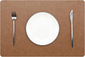 Set of 8 Faux Leather Placemats 17.8 x 11.8 in - Flaxen Table Mats