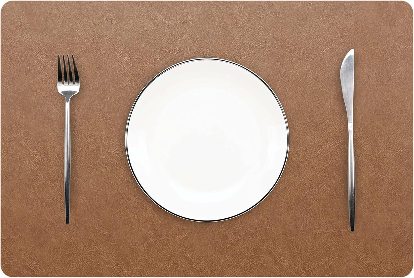 Set of 8 Faux Leather Placemats for Stylish Dining Experience