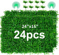 24PCS Boxwood Panels 24x16 Artificial Hedge Panels - Low-Maintenance