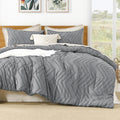Litanika Gray King Comforter Set - Lightweight Tufted Bedding