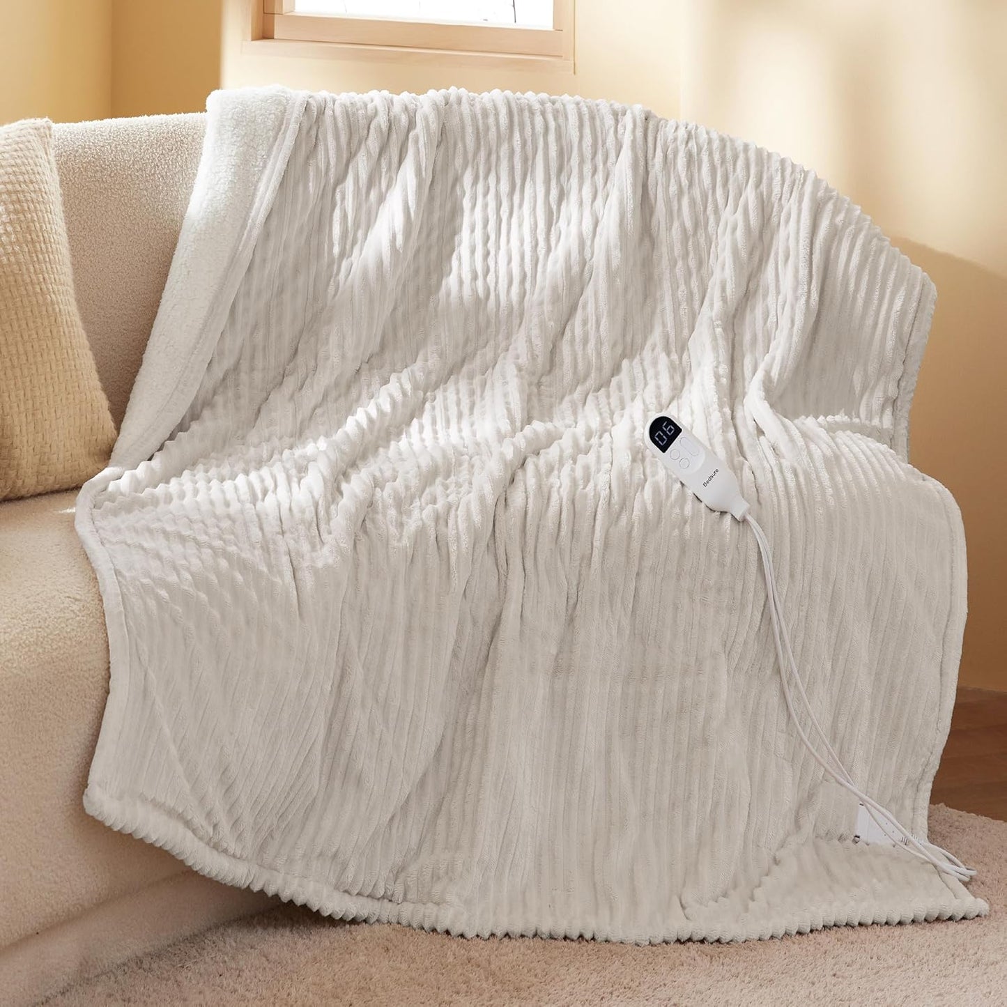 Bedsure GentleSoft Heated Blanket Throw for Cozy Warmth