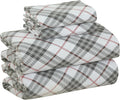 King Size Red Check Cotton Flannel Sheets - Warm & Extra Soft