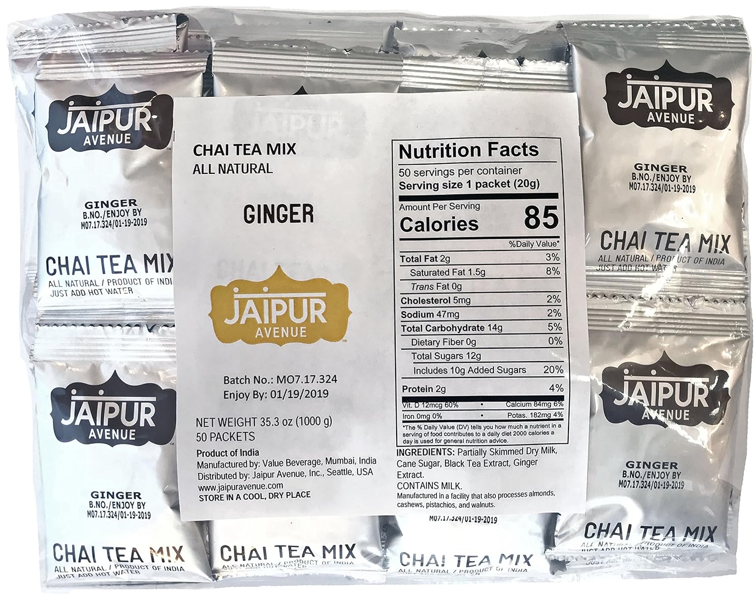 Authentic Indian Ginger Chai Tea Mix for Delicious Lattes