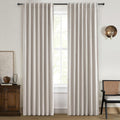 Natural Linen 86 in 100% Blackout Curtains for Bedroom - Solid