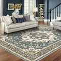 Washable Oriental Area Rug 8x10 - Soft Non-Shedding Vintage Floral