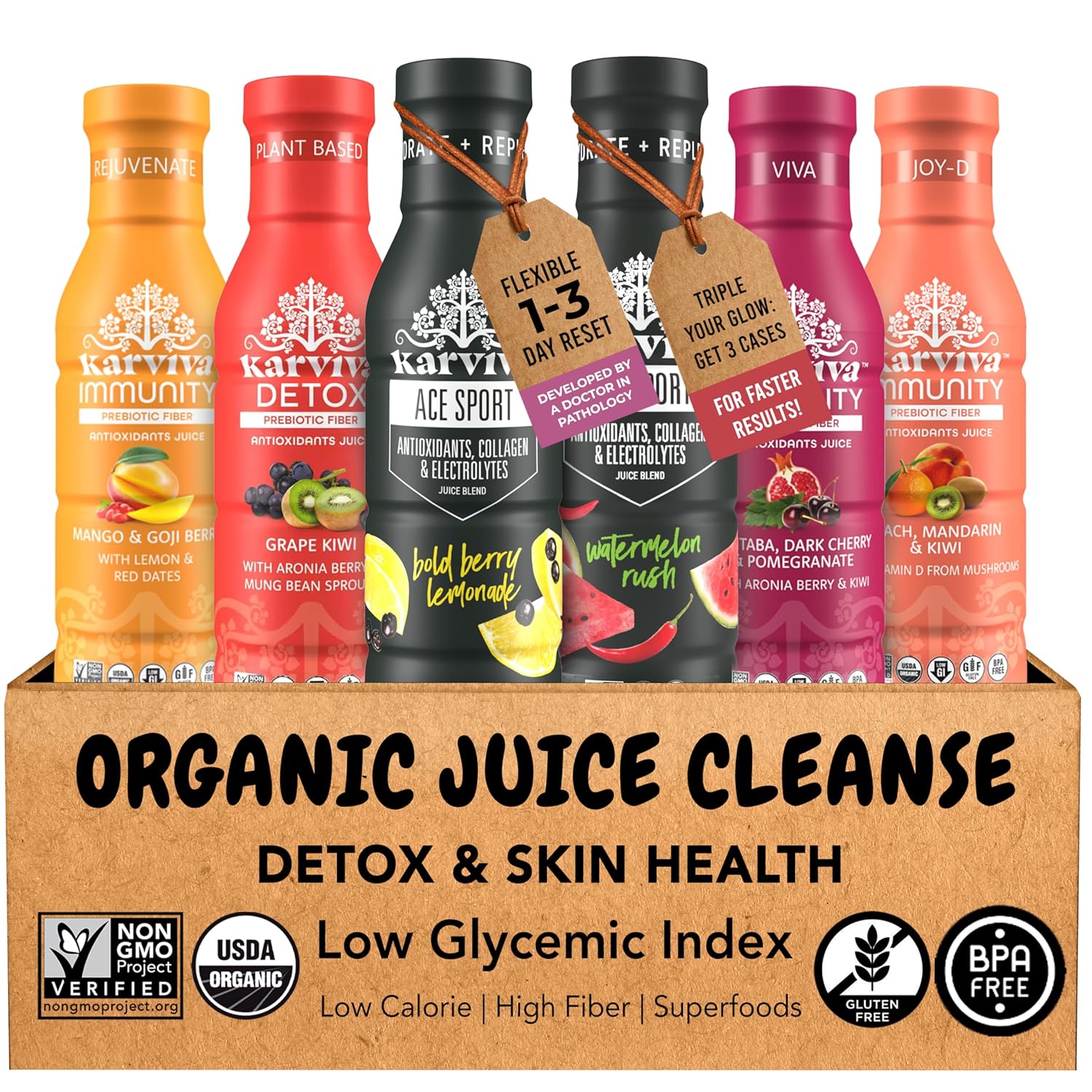 Karviva Organic Juice Cleanse for Weight Control & Detox