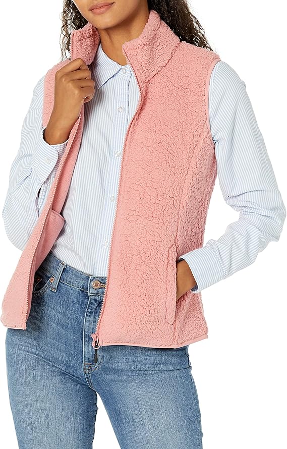 Women's Polar Fleece Lined Sherpa Vest for Cozy Comfort