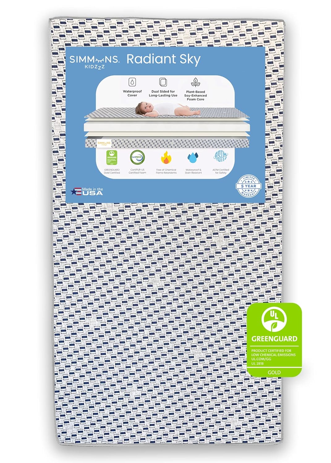 Simmons Kids Radiant Sky Dual Sided Baby Crib Mattress Review
