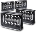 4x6 6x4 Black LED Headlights H4 Sealed Beam - Bright Truck Fit