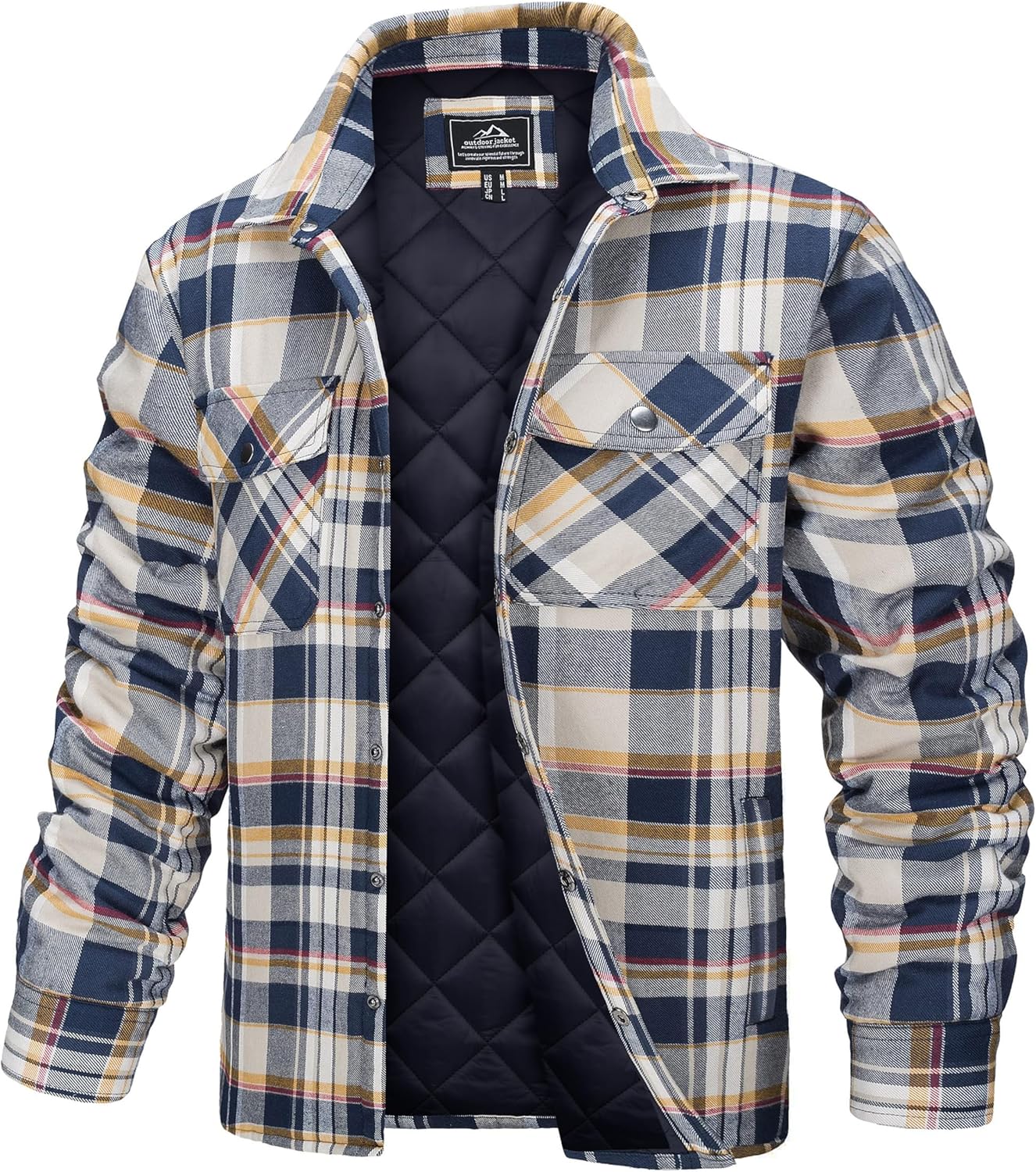 TACVASEN Men's Flannel Shirt Jacket for Warmth and Style