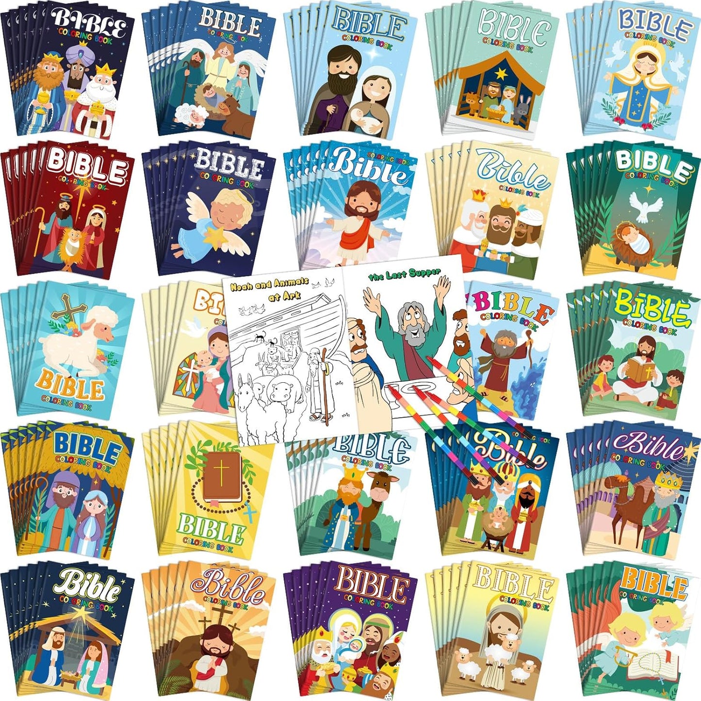 144 Pcs Bible Coloring Books for Kids - Perfect Religious Gifts