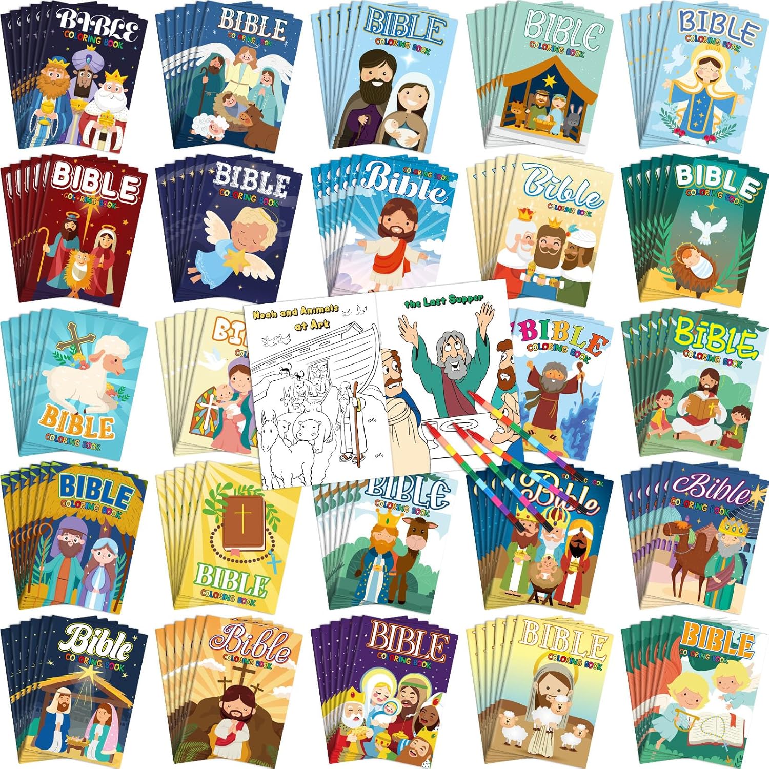 144 Pcs Bible Coloring Books for Kids - Perfect Religious Gifts