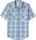 Viscose Bamboo Blend Men's Short Sleeve Western Plaid Shirt