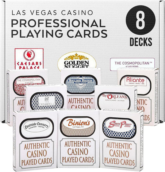 Authentic Las Vegas Casino Playing Cards - 8 Deck Bundle