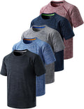 5 Pack Boys Athletic T Shirts Performance Dry Fit Tees - Activewear