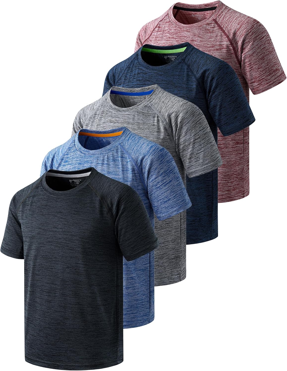 5 Pack Boys Athletic T Shirts for Activewear and Sports
