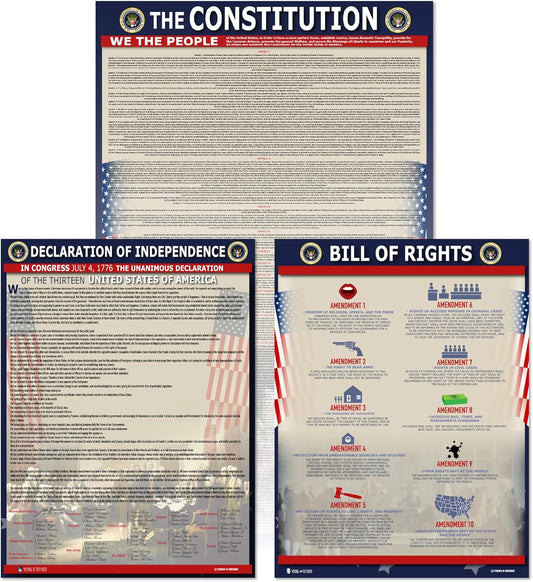 American Founding Documents Large Laminated 3 Pack for Education