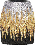 MANER Women's Sequin Skirt Sparkle Stretchy Bodycon Mini - Night Out