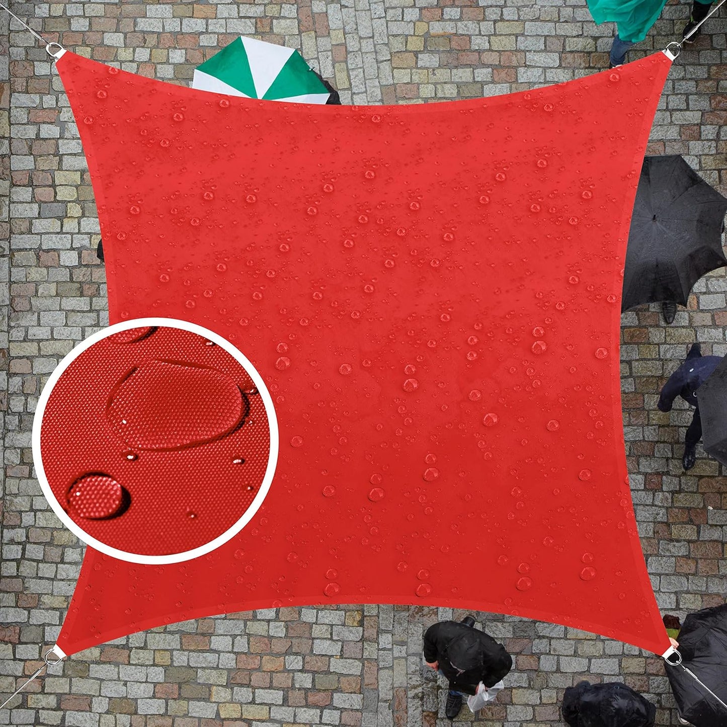 Custom Size 11ft x 11ft Waterproof Sun Shade Sail for Outdoor Use